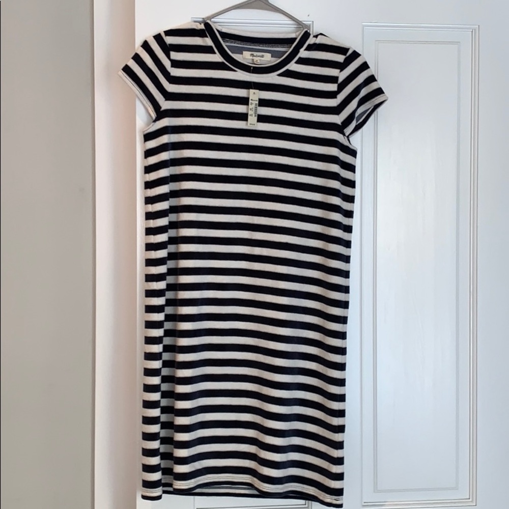Madewell striped velvet dress
